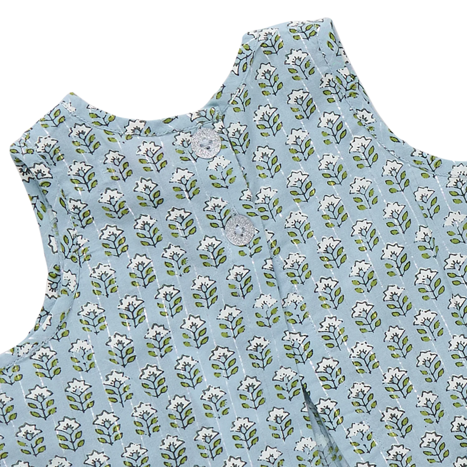 Baby Girls Jaipur 2-Pc Set (Blue Prairie Block Print)