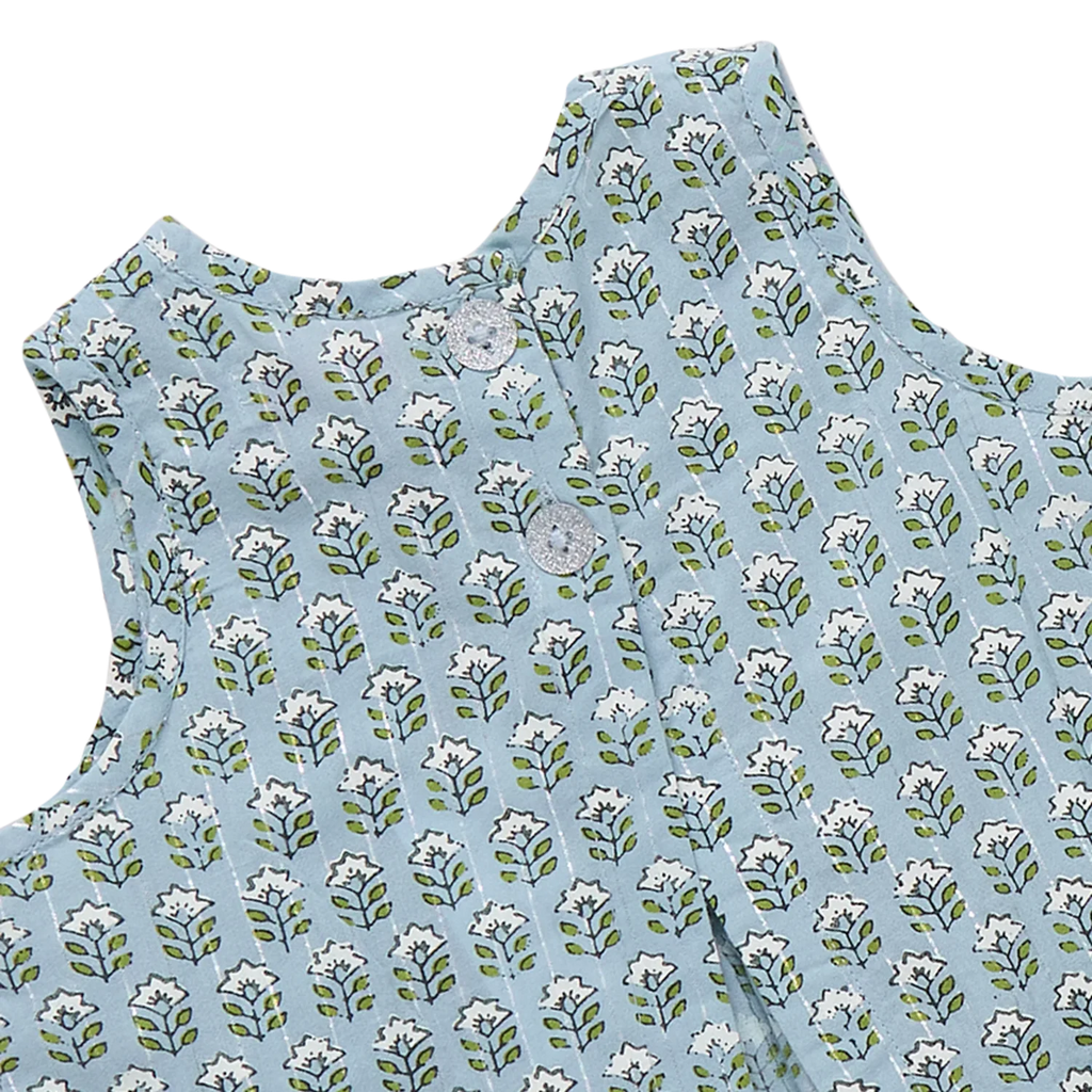Baby Girls Jaipur 2-Pc Set (Blue Prairie Block Print)