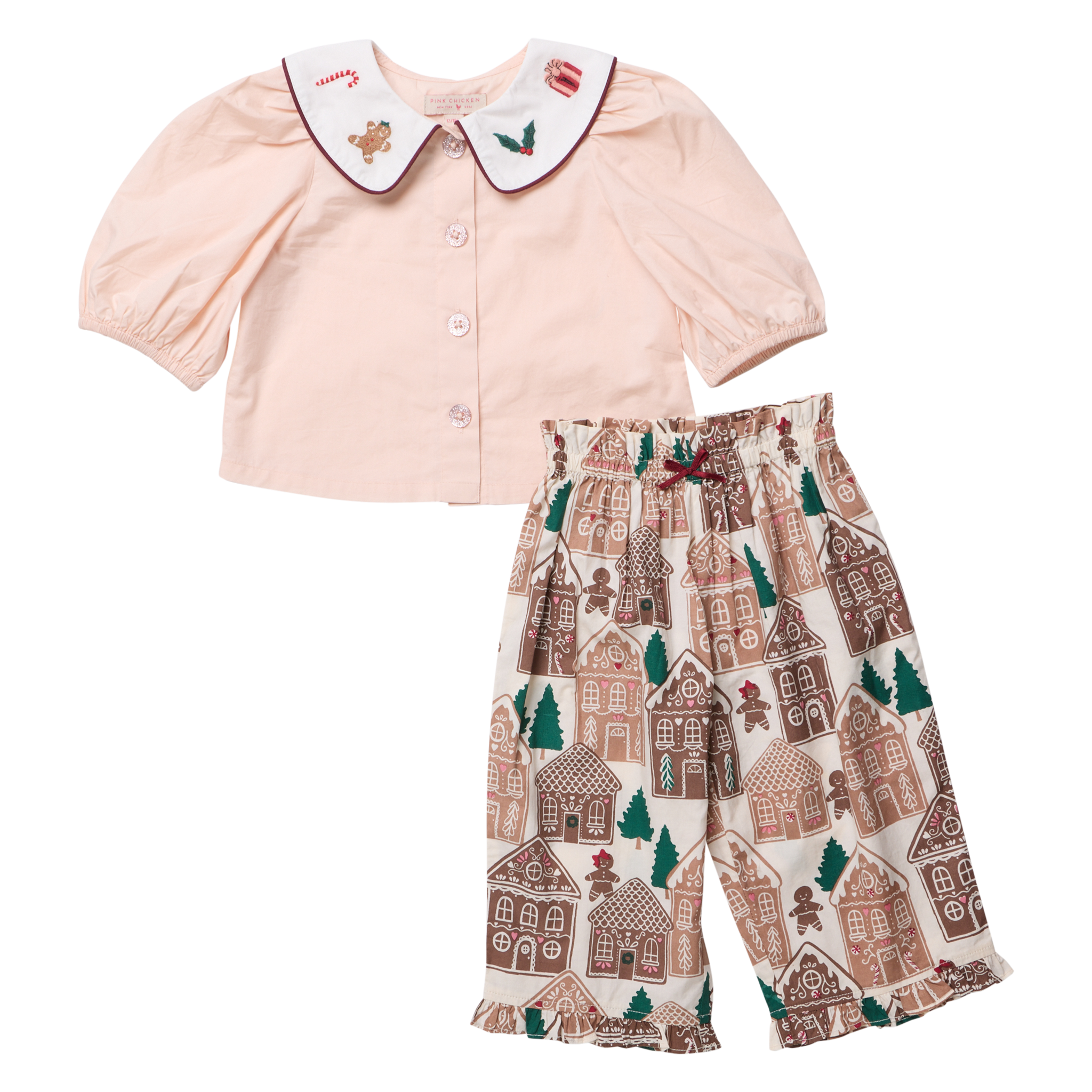 Baby Girls Noelle 2PC Set (Gingerbread Houses)