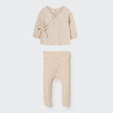 Organic Jacquard Newborn Footed Set (Ecru)