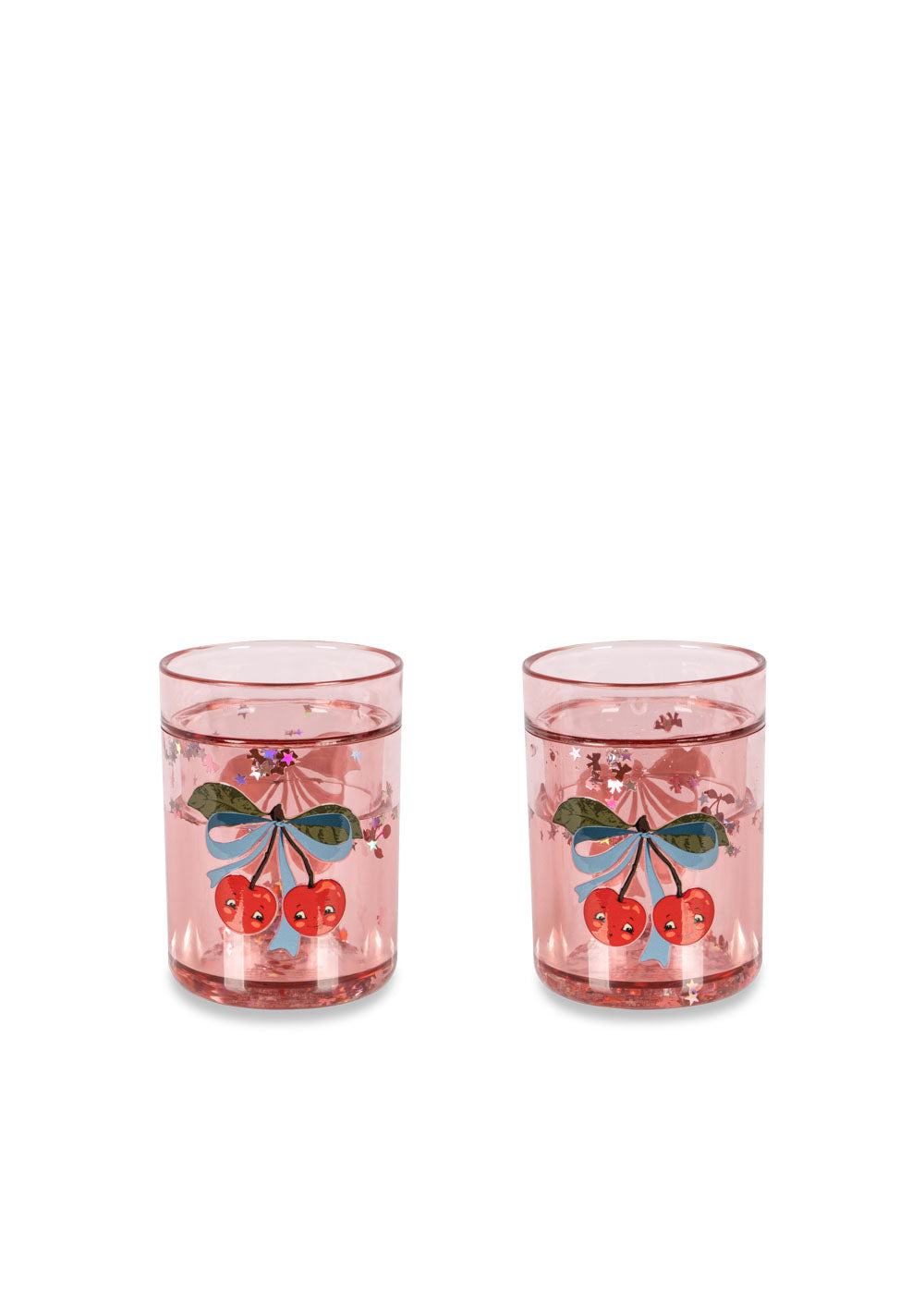 2 Pack Glitter Cups (Cherry Bow)