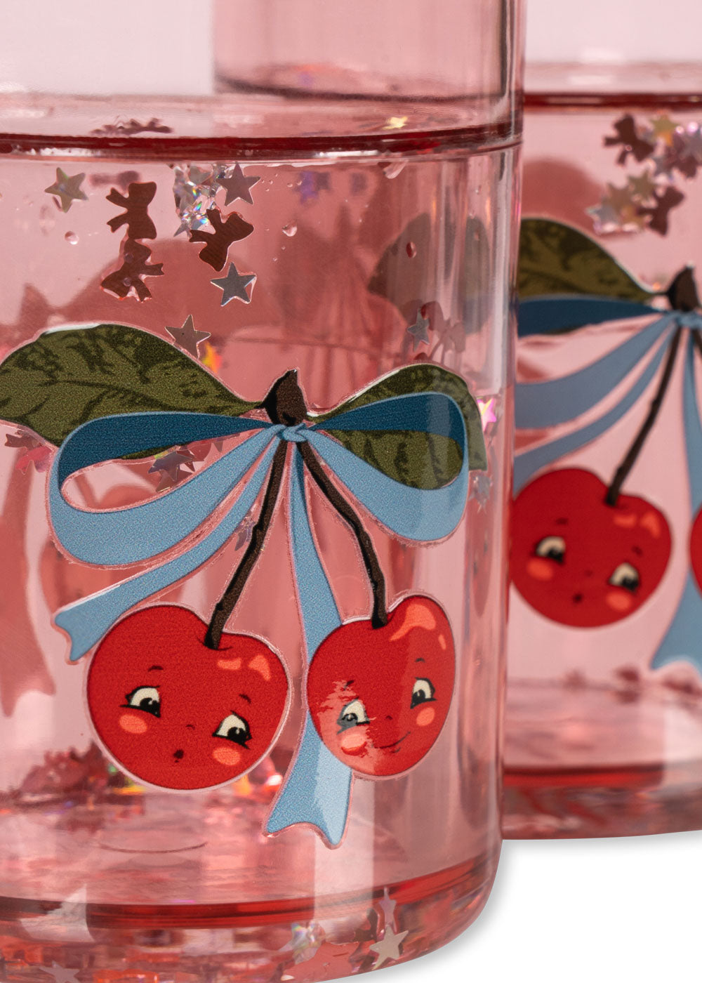 2 Pack Glitter Cups (Cherry Bow)