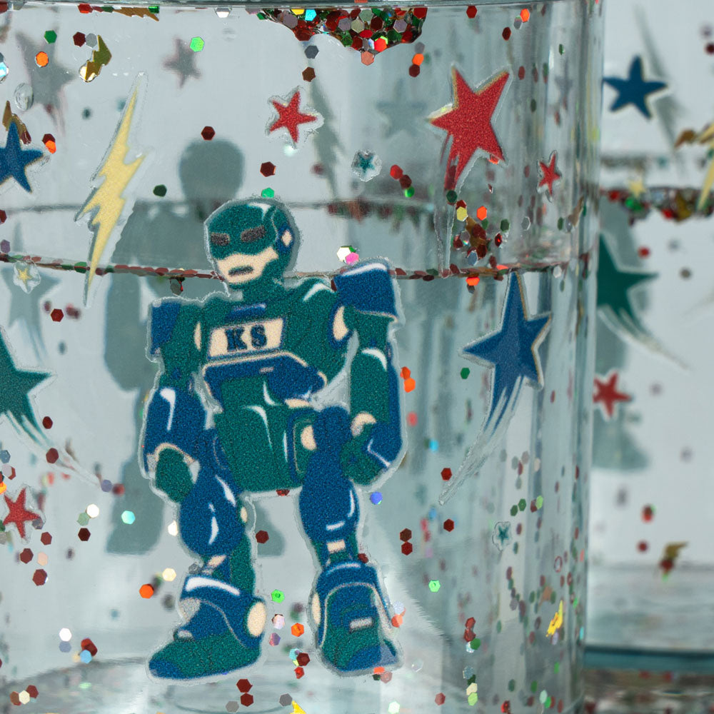 2 Pack Glitter Cups (Hero Robot)