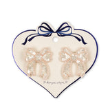 2 Pack Sequin Bow Hair Clip (Cameo Rose)