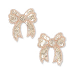 2 Pack Sequin Bow Hair Clip (Cameo Rose)