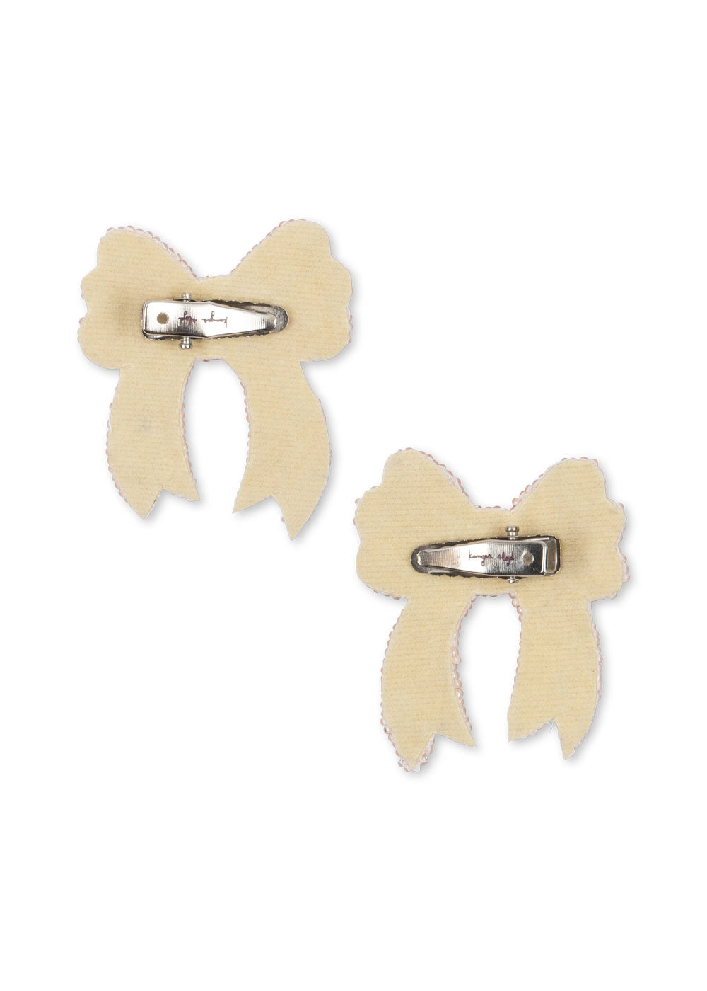 2 Pack Sequin Bow Hair Clip (Cameo Rose)