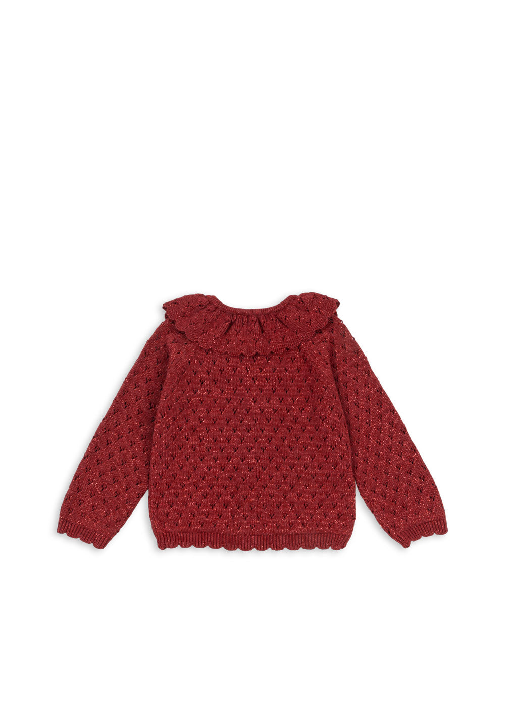 Knit Sparkle Cardigan (Red Dahlia)