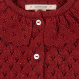 Knit Sparkle Cardigan (Red Dahlia)