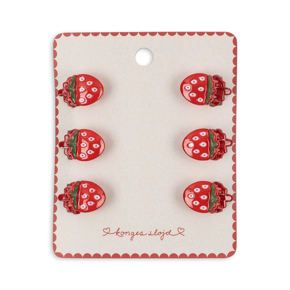 6 Pack Mini Strawberry Hair Claws