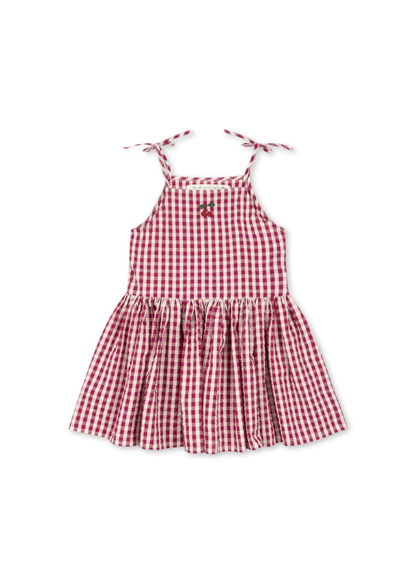 Isotta Dress (Raspberry Check)
