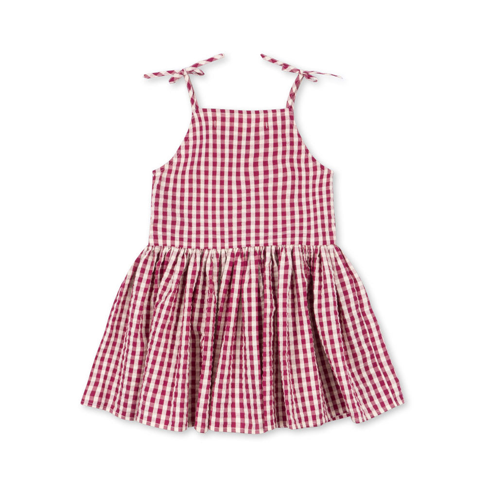 Isotta Dress (Raspberry Check)