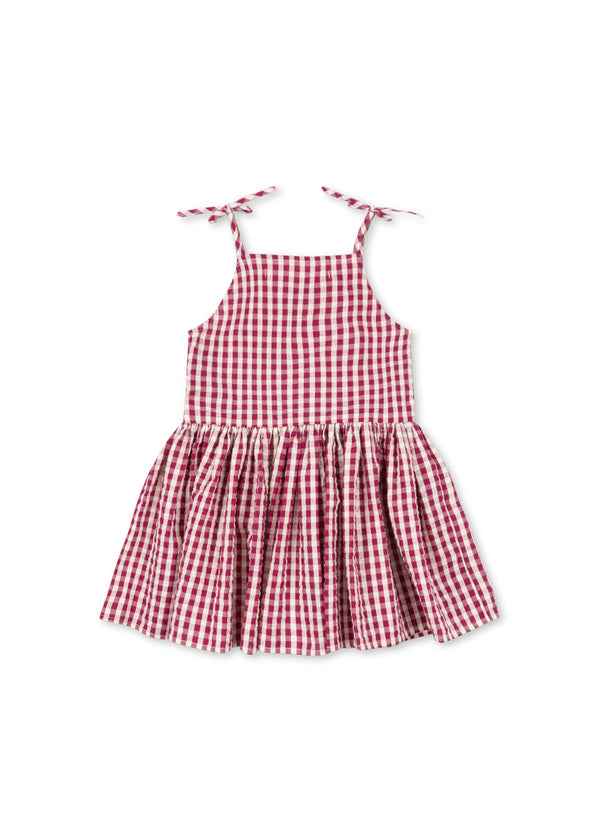 Isotta Dress (Raspberry Check)