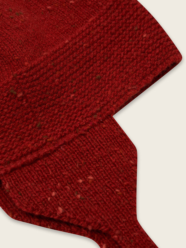 Contrast Baby Tassel Hat (Paprika)