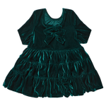 Girls Pearl Dress (Evergreen Velour)