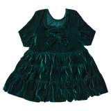 Girls Pearl Dress (Evergreen Velour)