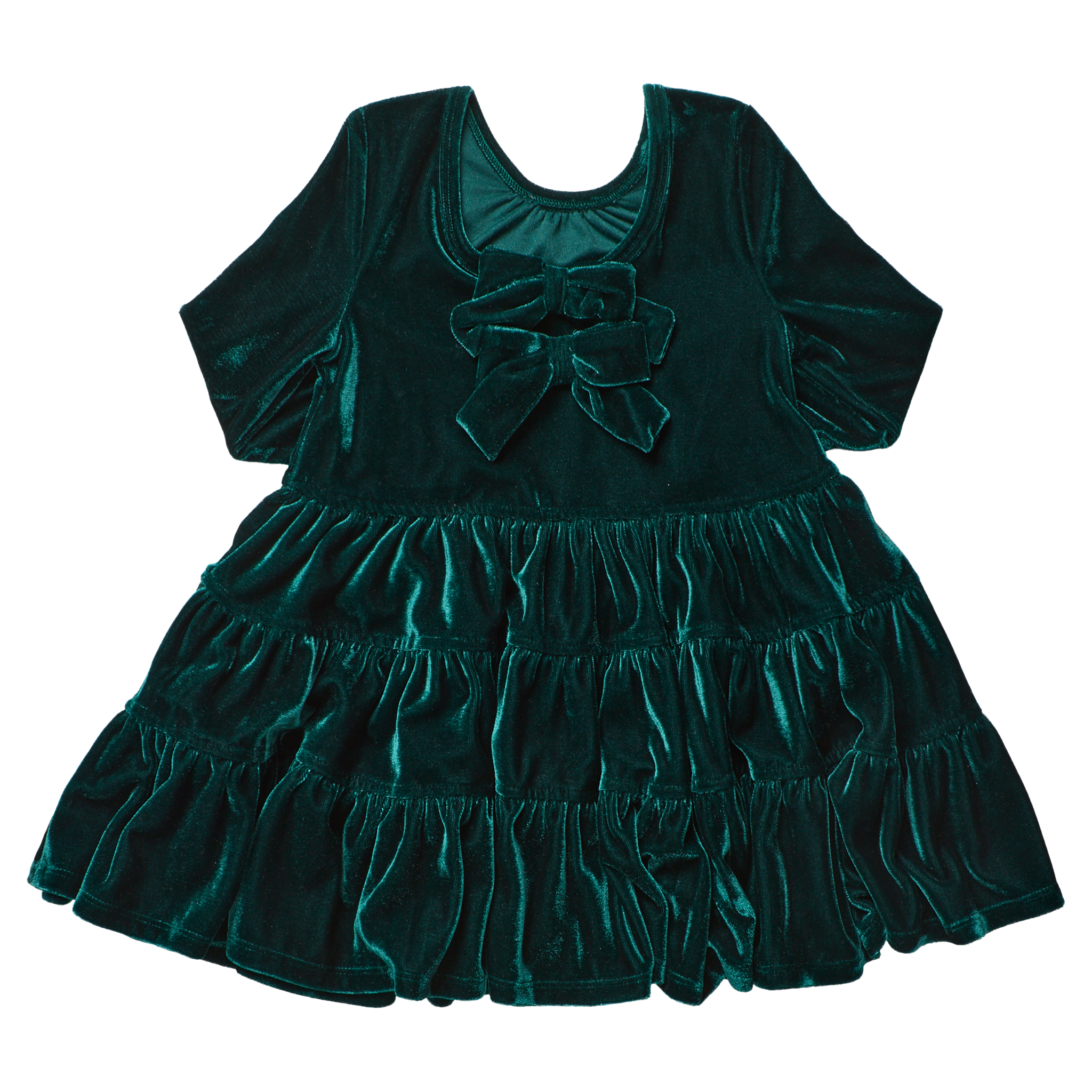Girls Pearl Dress (Evergreen Velour)