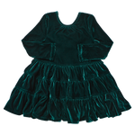 Girls Pearl Dress (Evergreen Velour)