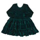 Girls Pearl Dress (Evergreen Velour)