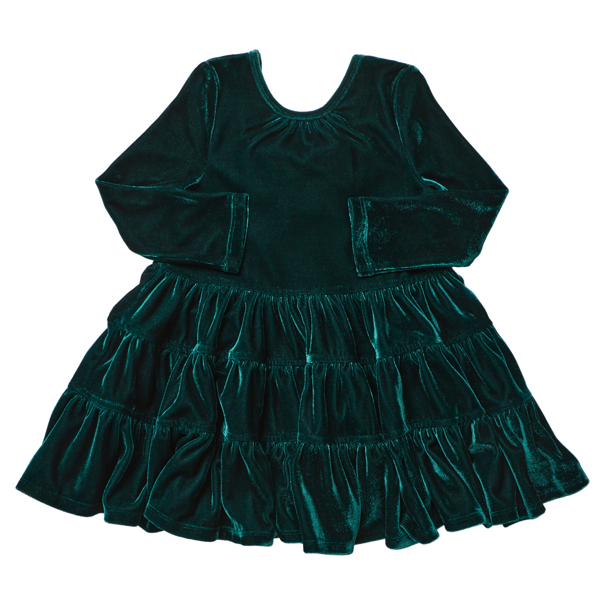 Girls Pearl Dress (Evergreen Velour)