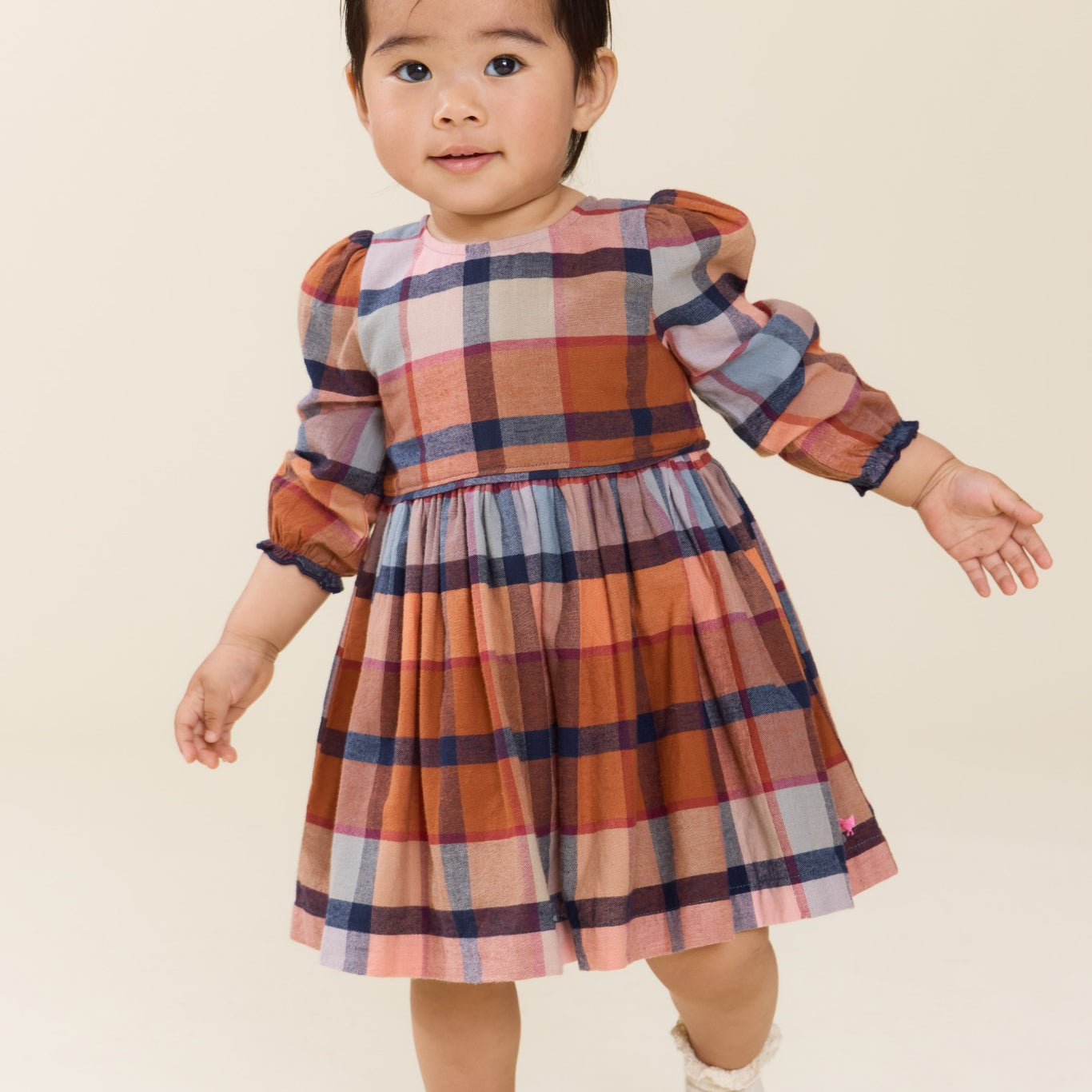 Baby Girls Mae Dress Set (Hayride Plaid)