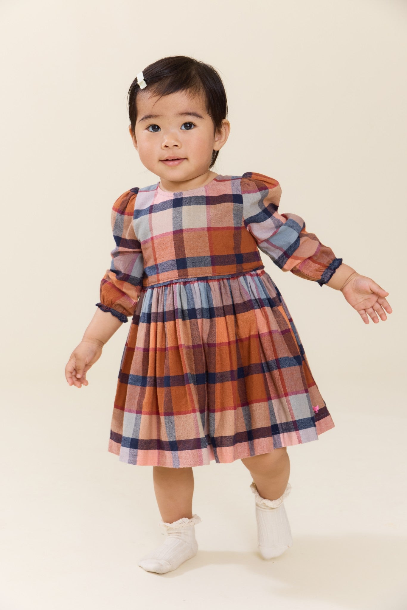 Baby Girls Mae Dress Set (Hayride Plaid)