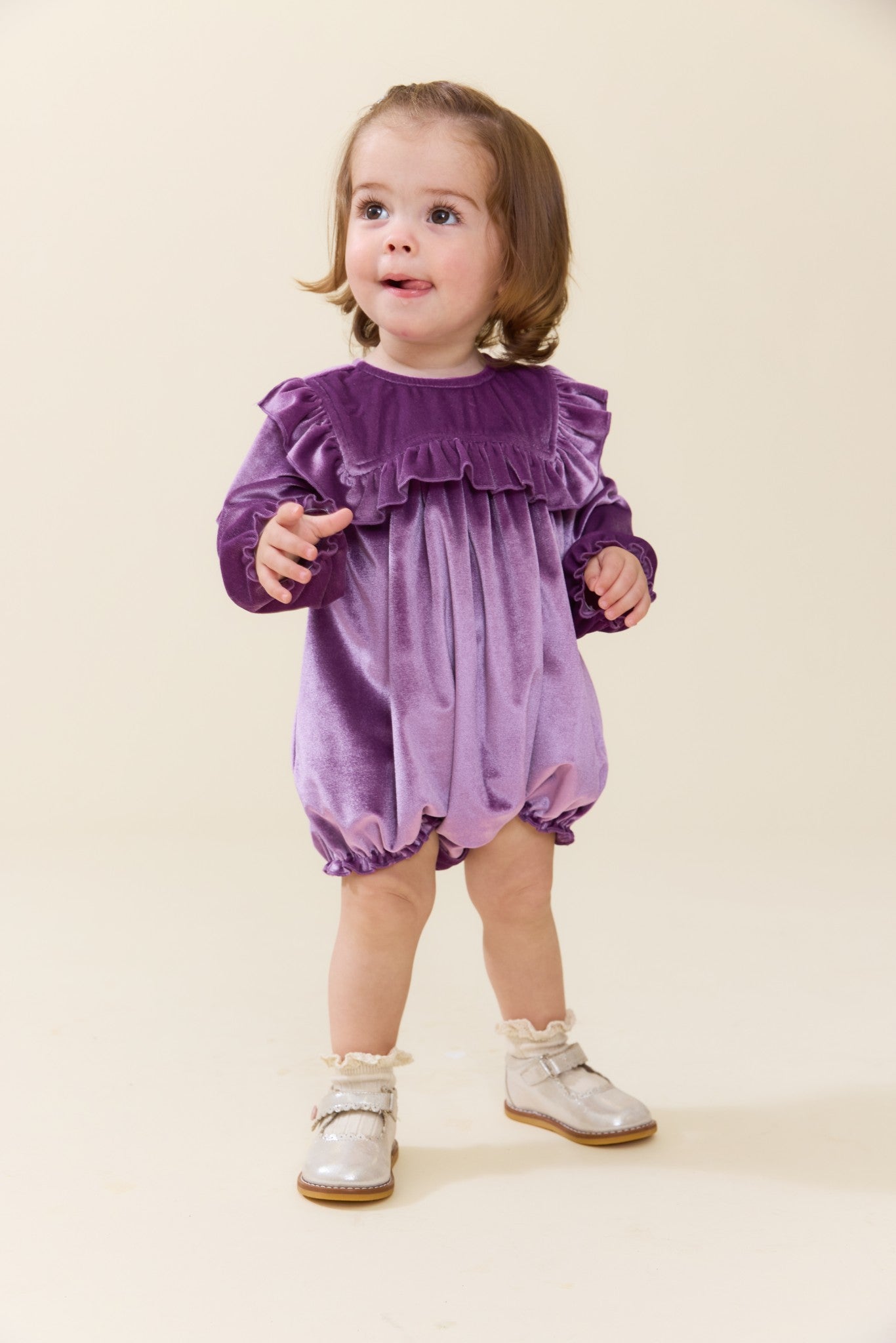 Baby Girls Quinn Bubble (Lavender Velour)