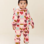 Baby Girls Ruffle Snowsuit (Multi Harvest Hearts)