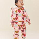 Baby Girls Ruffle Snowsuit (Multi Harvest Hearts)
