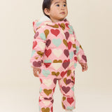 Baby Girls Ruffle Snowsuit (Multi Harvest Hearts)