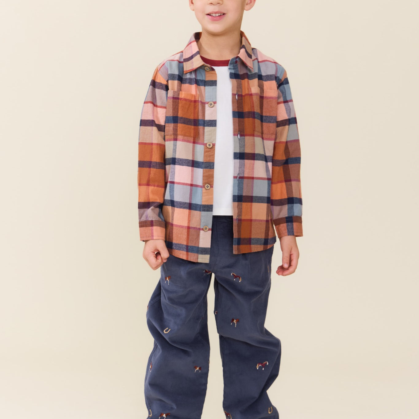 Boys Long Sleeve Jack Shirt (Hayride Plaid)