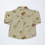 Boys Long Sleeve Jack Shirt (Space Rocket)