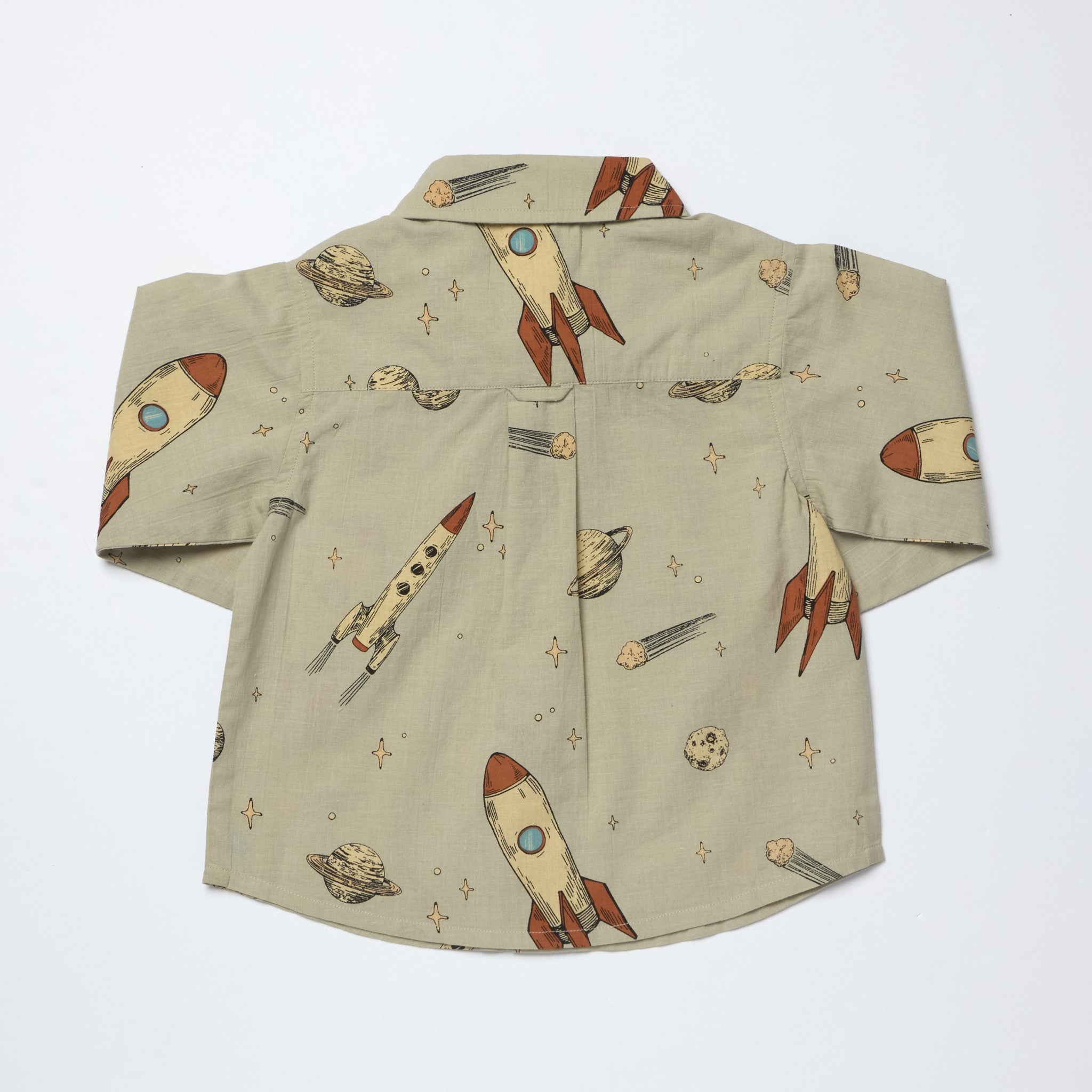 Boys Long Sleeve Jack Shirt (Space Rocket)