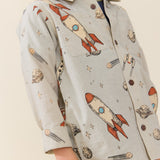 Boys Long Sleeve Jack Shirt (Space Rocket)
