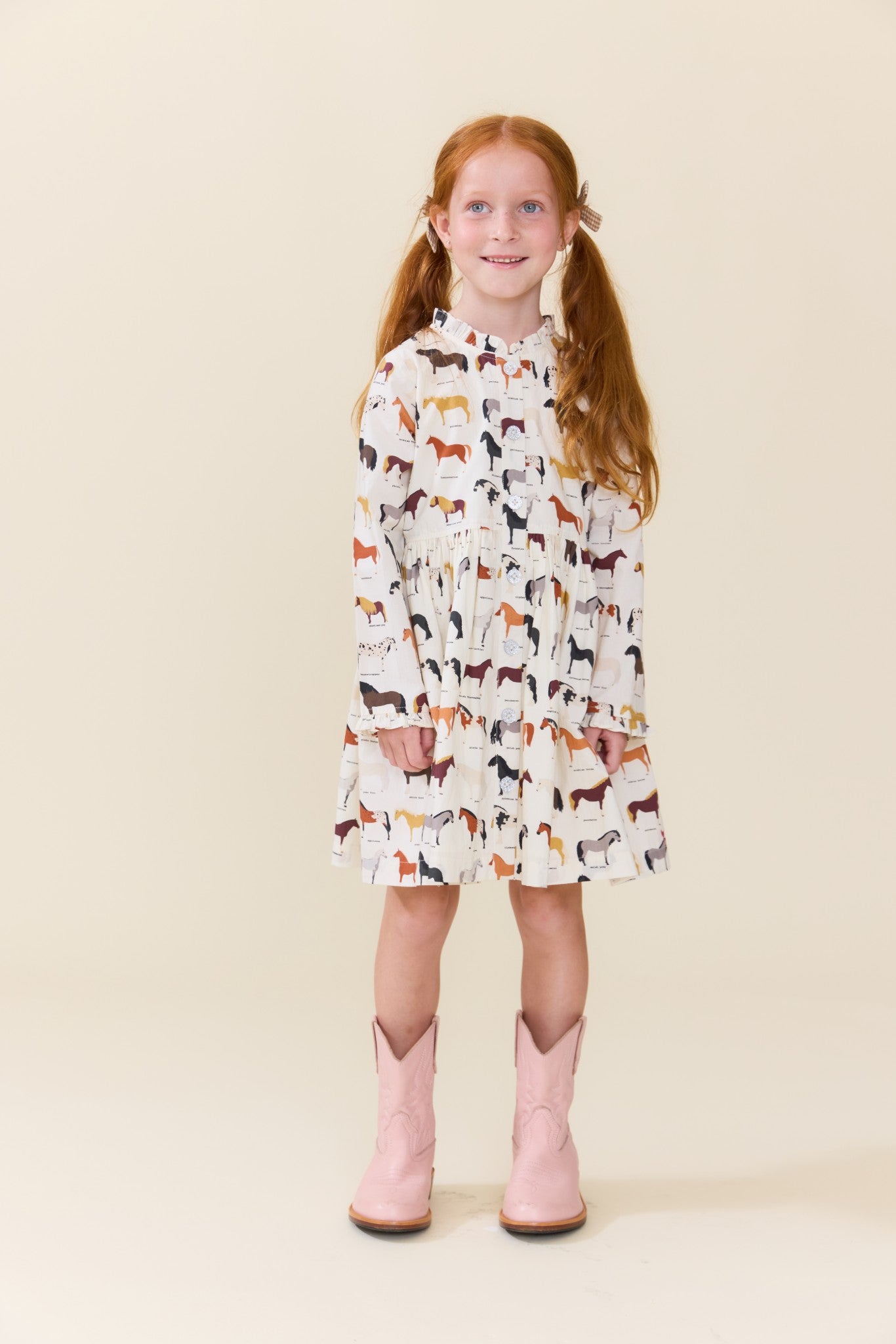 Girls Autumn Dress (Horse Breeds)