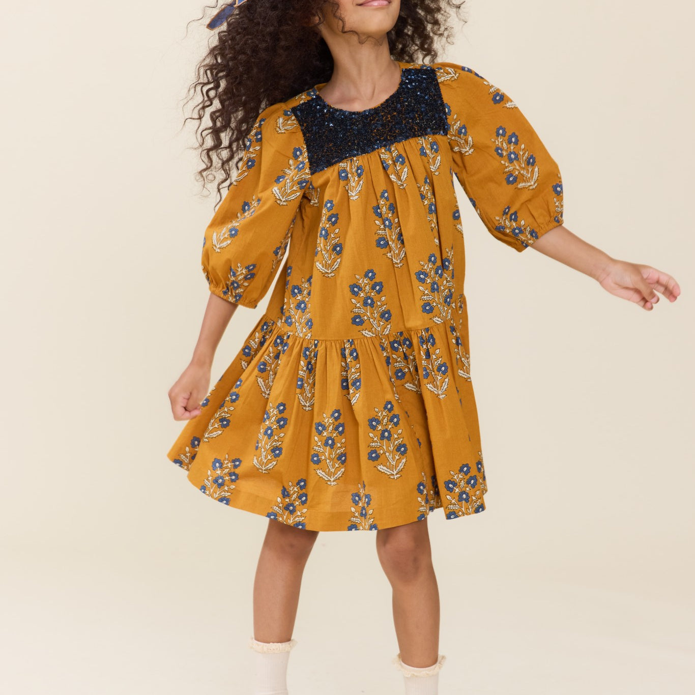 Girls Fiona Dress (Harvest Dewdrop)