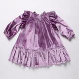 Girls Harper Dress (Lavender Velour)