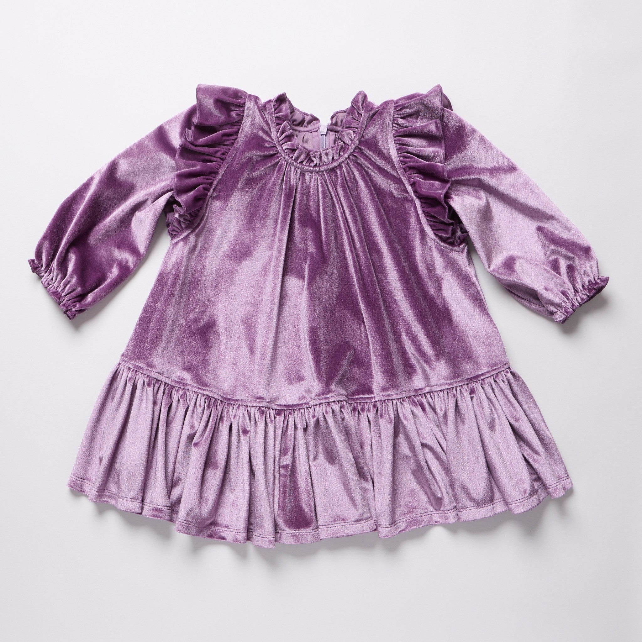 Girls Harper Dress (Lavender Velour)