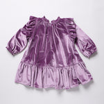 Girls Harper Dress (Lavender Velour)