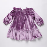 Girls Harper Dress (Lavender Velour)