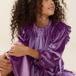 Girls Harper Dress (Lavender Velour)