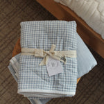 Quilted Gauze Blanket (Dusty Blue Gingham)