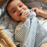 Quilted Gauze Blanket (Dusty Blue Gingham)