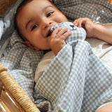 Quilted Gauze Blanket (Dusty Blue Gingham)