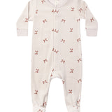 Hidden Snap Footie (Red Bows)