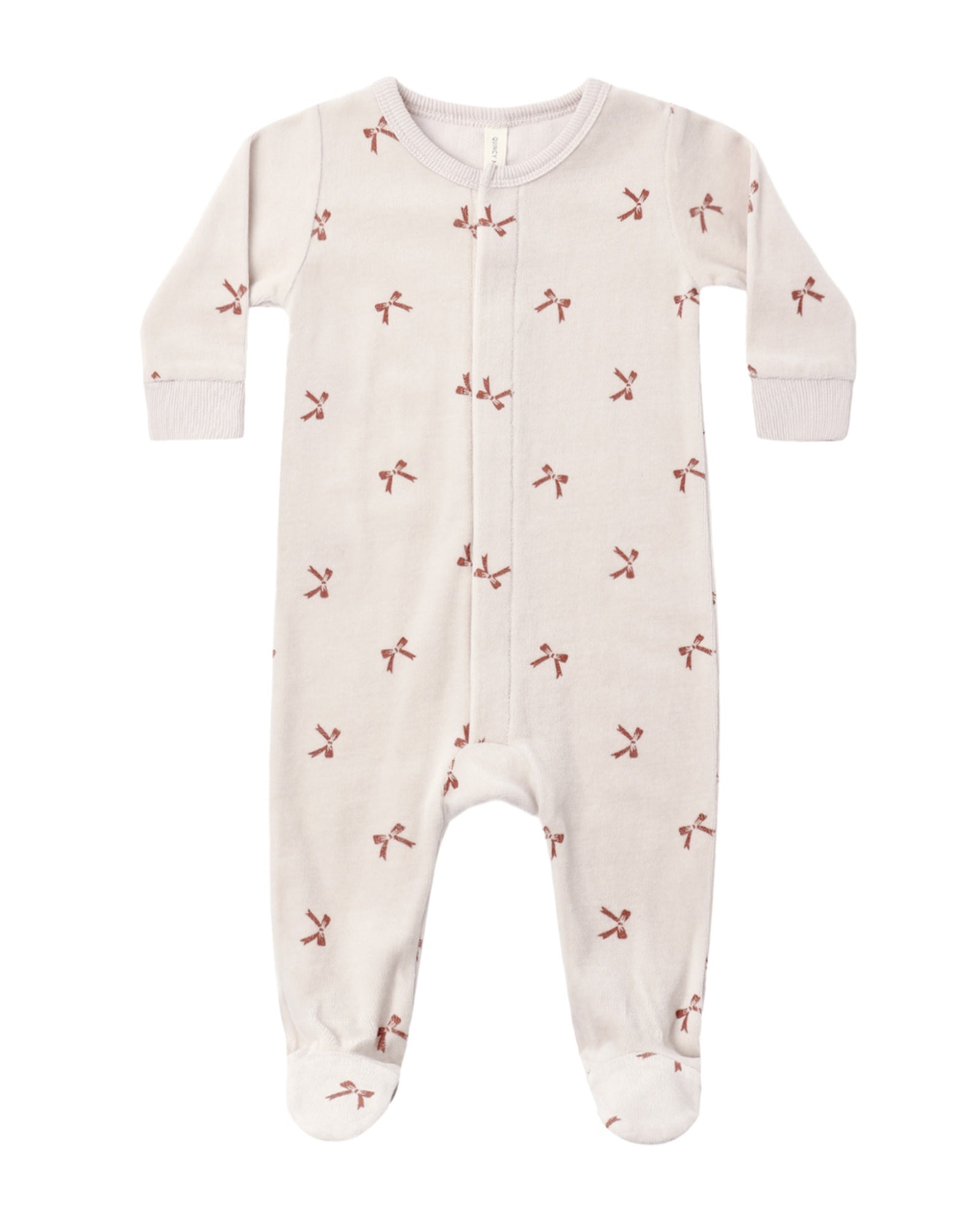 Hidden Snap Footie (Red Bows)