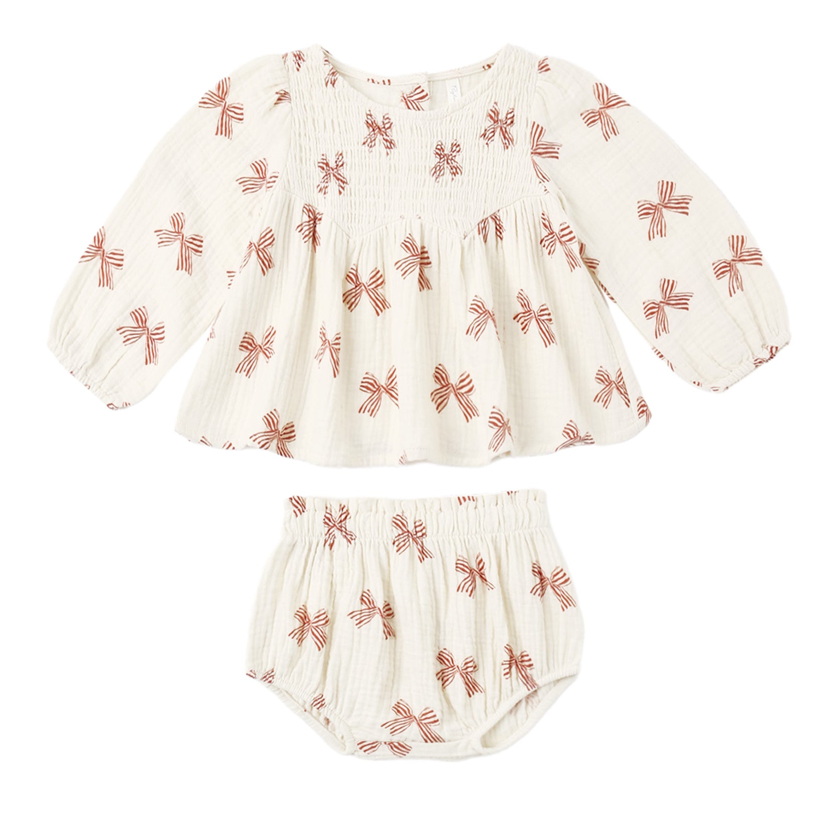 Sophia Top + Bloomer Set (Peppermint Bows)