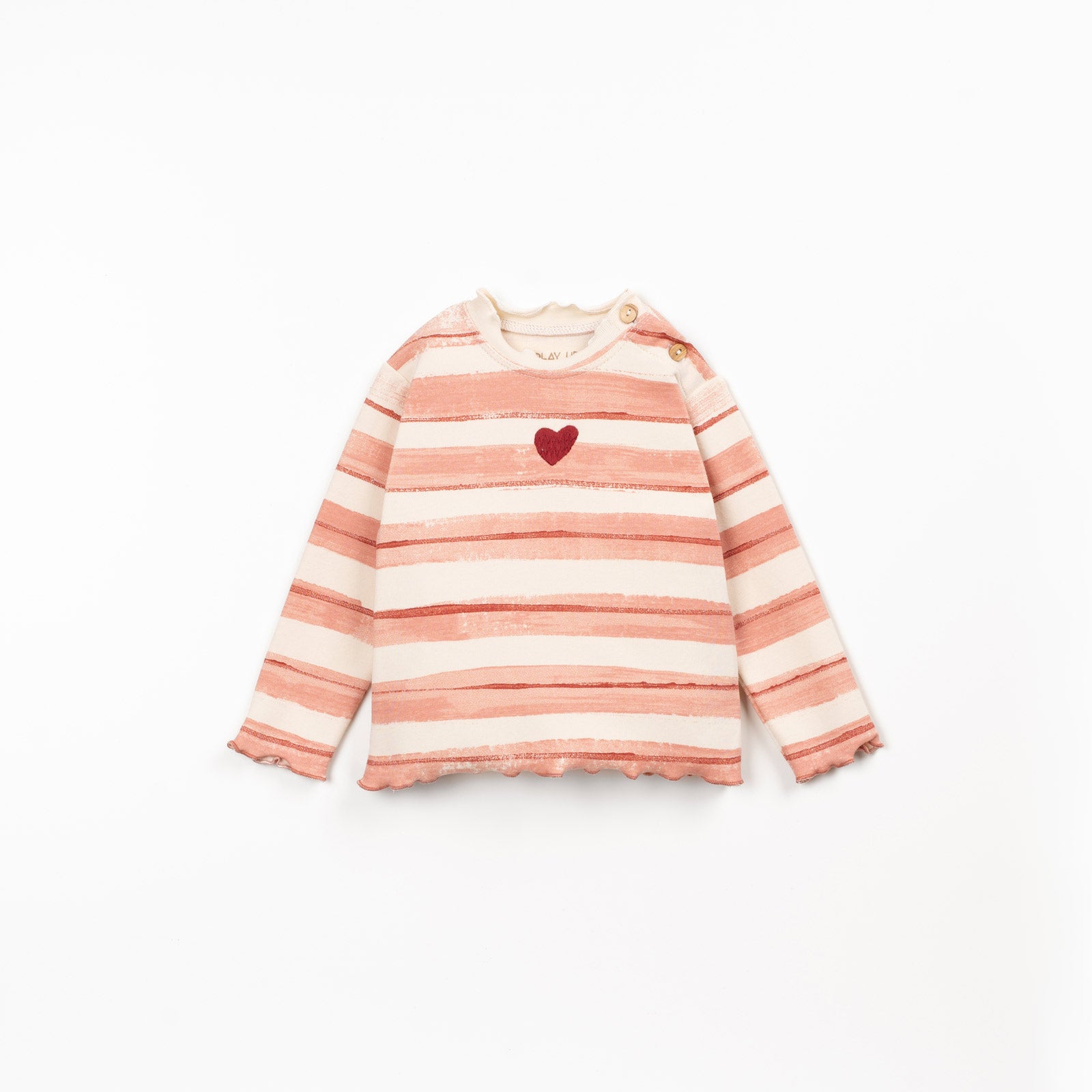 Printed Rib Long Sleeve T-Shirt (Coral Stripe)