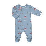 Zipper Footie (Chalet on Steel Blue)
