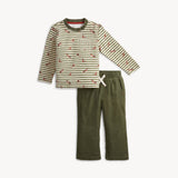 Long Sleeve Top & Jogger Set (Squirrel Print/Green)