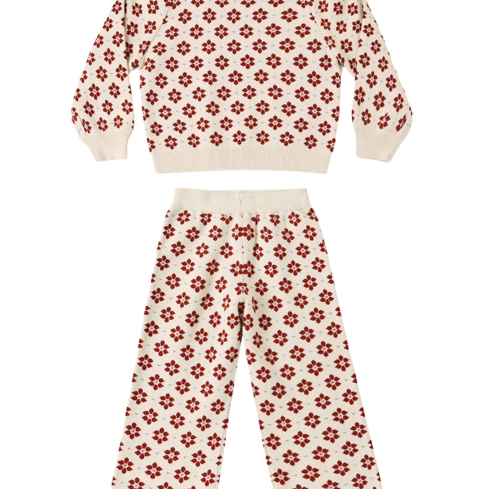 Jacquard Knit Set (Poinsettia)